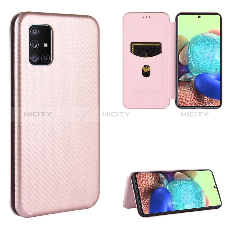 Funda de Cuero Cartera con Soporte Carcasa L02Z para Samsung Galaxy A51 4G Oro Rosa