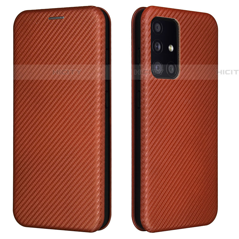 Funda de Cuero Cartera con Soporte Carcasa L02Z para Samsung Galaxy A52 5G Marron