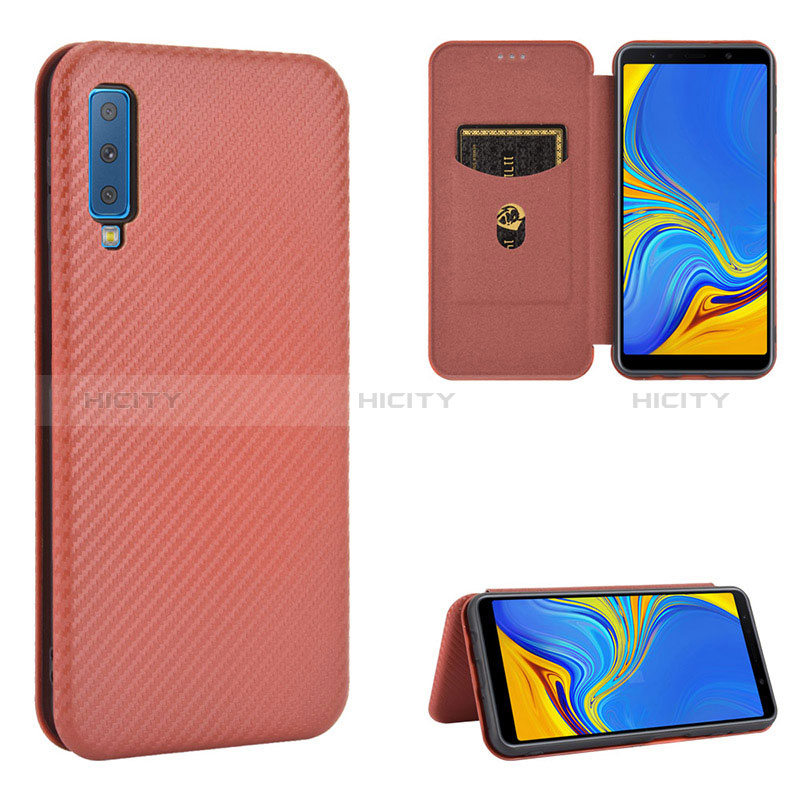 Funda de Cuero Cartera con Soporte Carcasa L02Z para Samsung Galaxy A7 (2018) A750