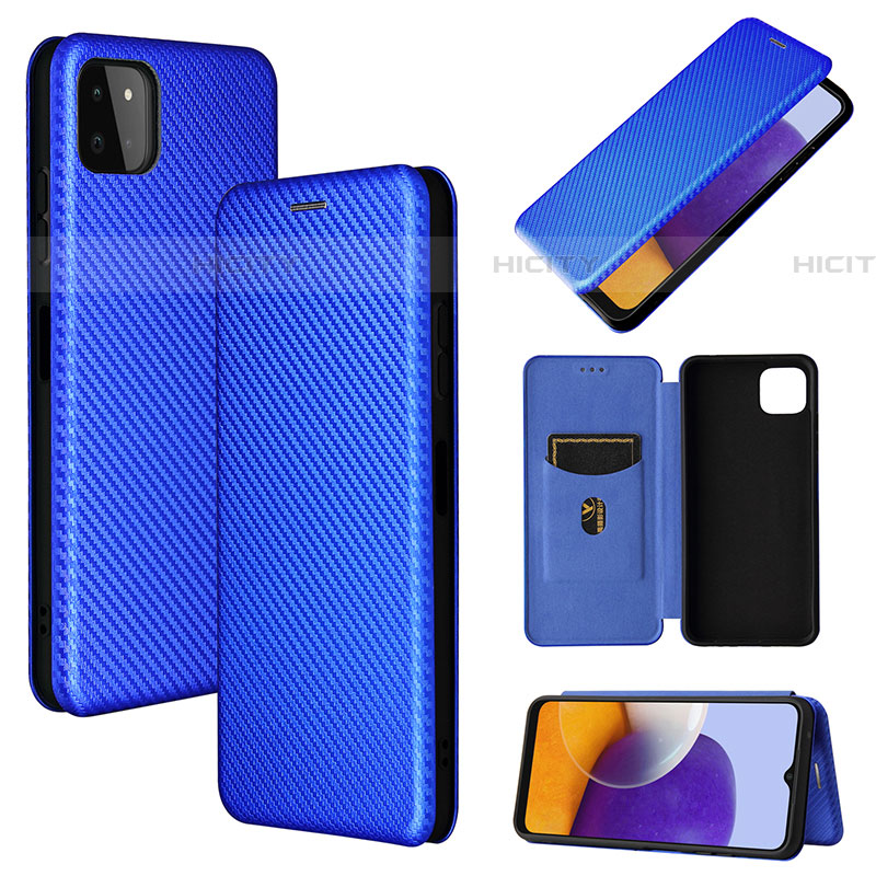 Funda de Cuero Cartera con Soporte Carcasa L02Z para Samsung Galaxy F42 5G Azul