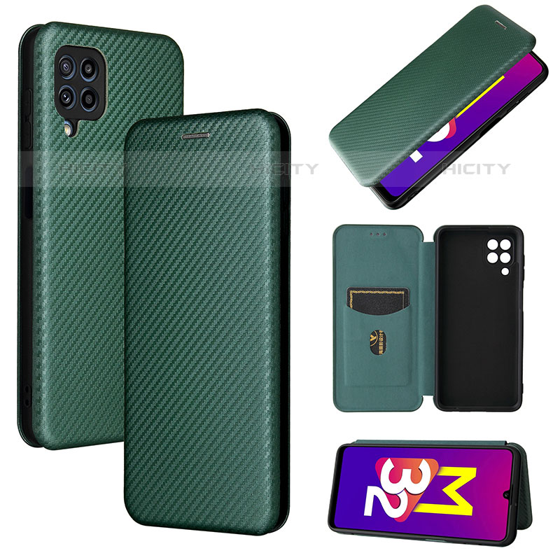 Funda de Cuero Cartera con Soporte Carcasa L02Z para Samsung Galaxy M32 4G Verde