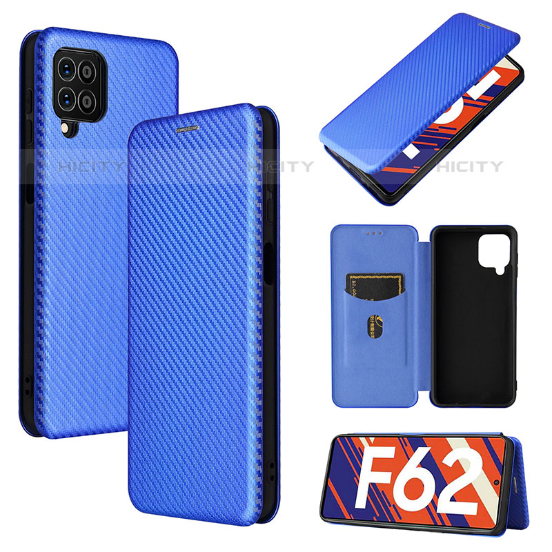 Funda de Cuero Cartera con Soporte Carcasa L02Z para Samsung Galaxy M62 4G Azul