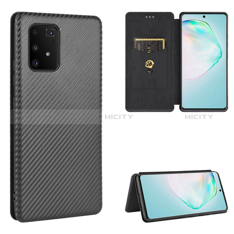 Funda de Cuero Cartera con Soporte Carcasa L02Z para Samsung Galaxy S10 Lite Negro