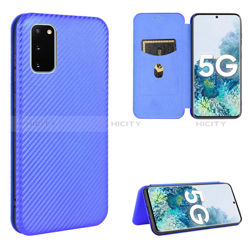 Funda de Cuero Cartera con Soporte Carcasa L02Z para Samsung Galaxy S20 FE (2022) 5G Azul