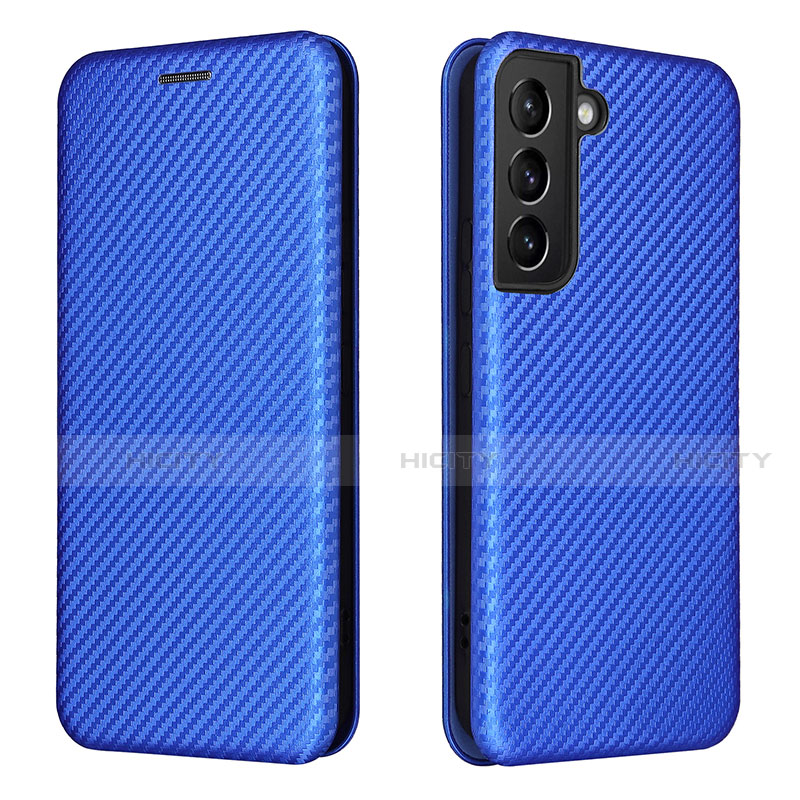 Funda de Cuero Cartera con Soporte Carcasa L02Z para Samsung Galaxy S21 5G Azul