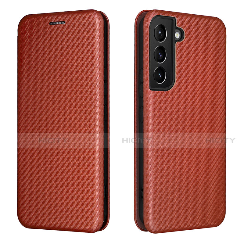 Funda de Cuero Cartera con Soporte Carcasa L02Z para Samsung Galaxy S21 5G Marron