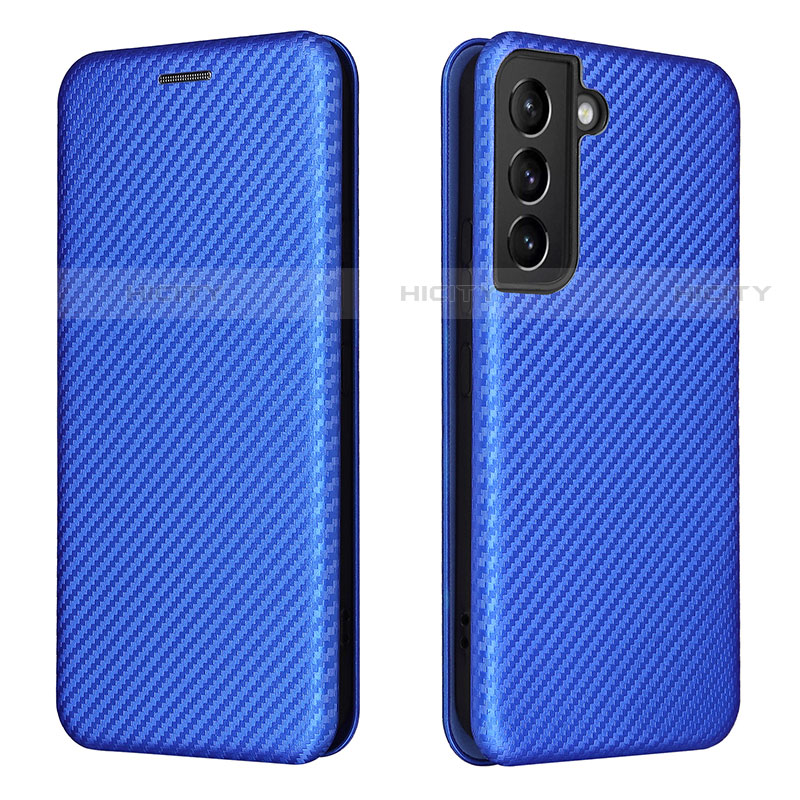 Funda de Cuero Cartera con Soporte Carcasa L02Z para Samsung Galaxy S21 FE 5G Azul