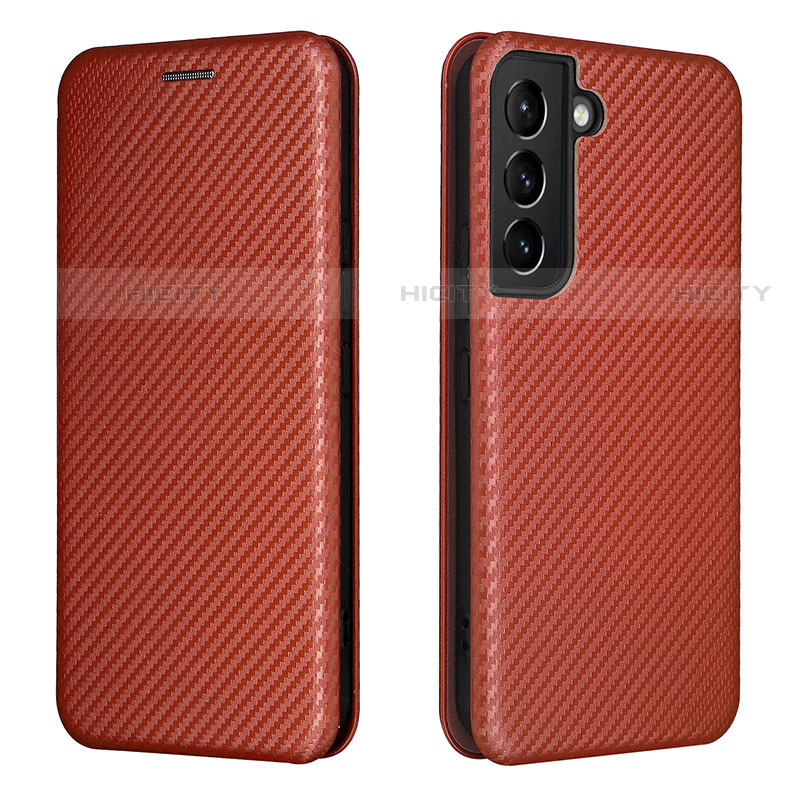 Funda de Cuero Cartera con Soporte Carcasa L02Z para Samsung Galaxy S21 FE 5G Marron