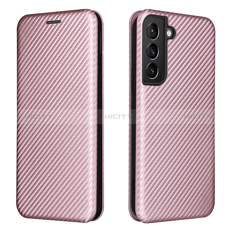 Funda de Cuero Cartera con Soporte Carcasa L02Z para Samsung Galaxy S24 5G Oro Rosa