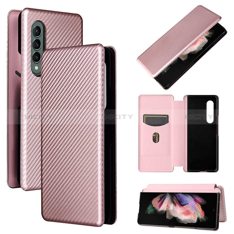 Funda de Cuero Cartera con Soporte Carcasa L02Z para Samsung Galaxy Z Fold3 5G