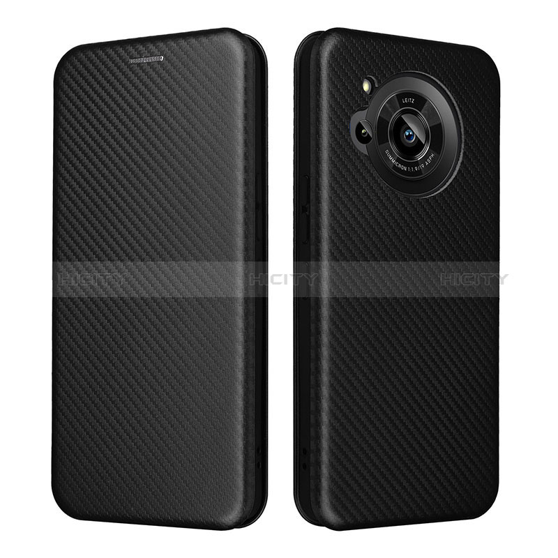 Funda de Cuero Cartera con Soporte Carcasa L02Z para Sharp Aquos R7 Negro