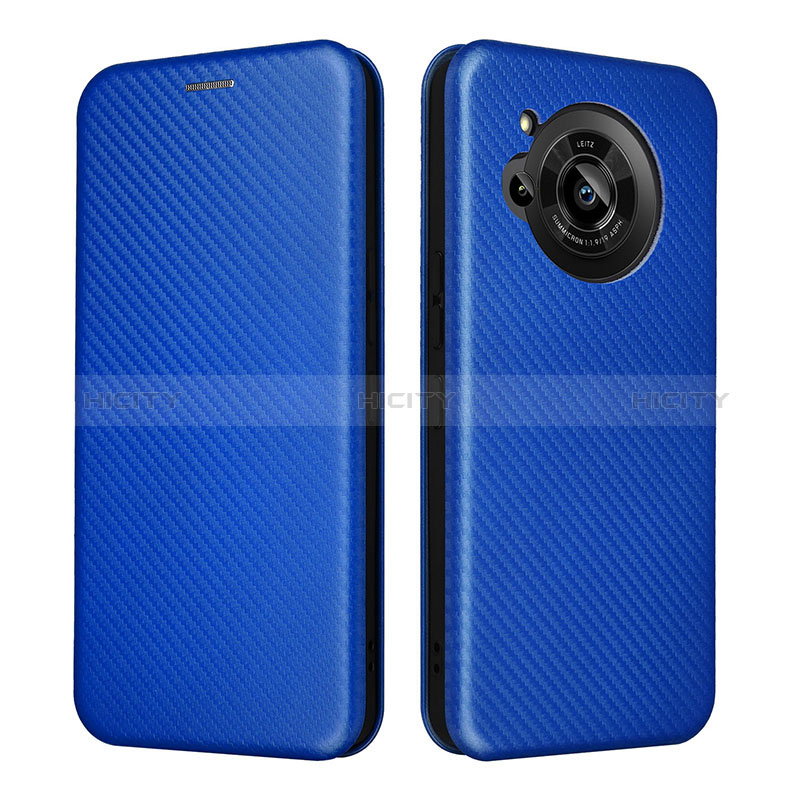 Funda de Cuero Cartera con Soporte Carcasa L02Z para Sharp Aquos R7s Azul