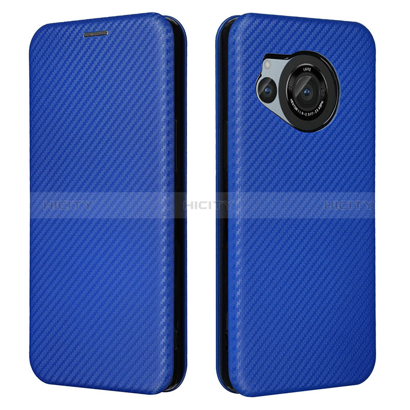 Funda de Cuero Cartera con Soporte Carcasa L02Z para Sharp Aquos R8 Azul