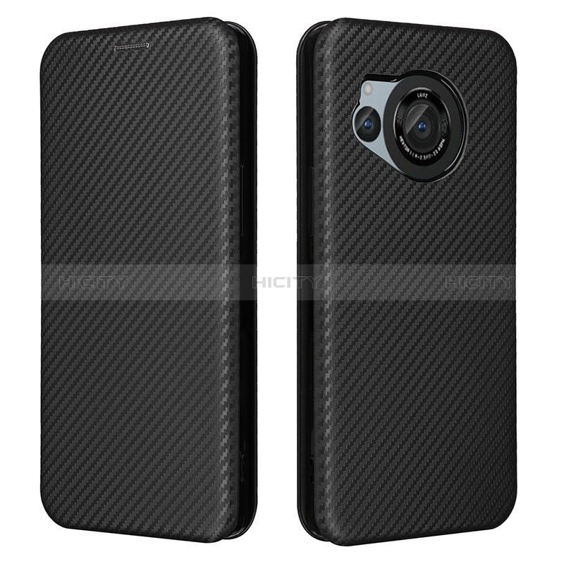 Funda de Cuero Cartera con Soporte Carcasa L02Z para Sharp Aquos R8 Negro