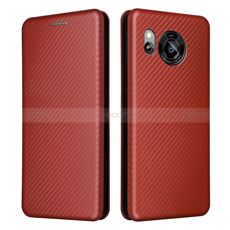 Funda de Cuero Cartera con Soporte Carcasa L02Z para Sharp Aquos Sense7 Marron