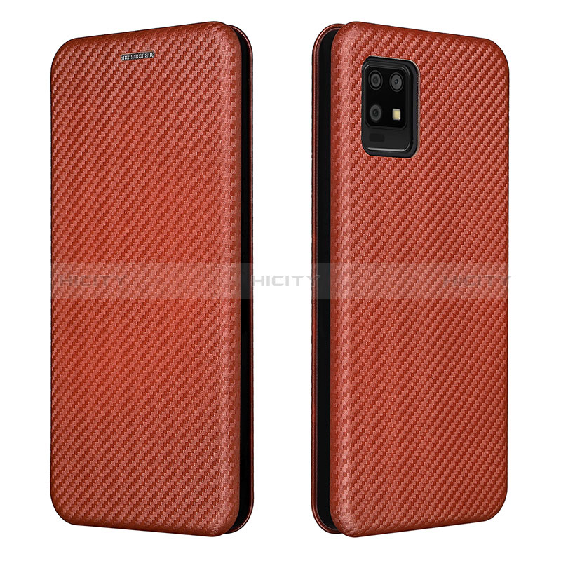 Funda de Cuero Cartera con Soporte Carcasa L02Z para Sharp Aquos Zero6 Marron