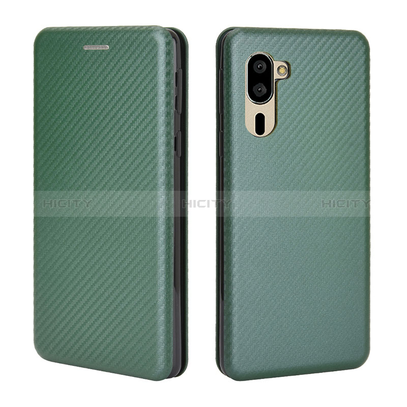 Funda de Cuero Cartera con Soporte Carcasa L02Z para Sharp Simple Sumaho 5 Verde