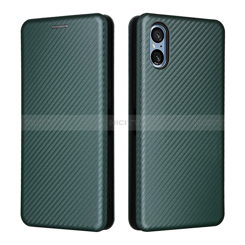 Funda de Cuero Cartera con Soporte Carcasa L02Z para Sony Xperia 5 V Verde