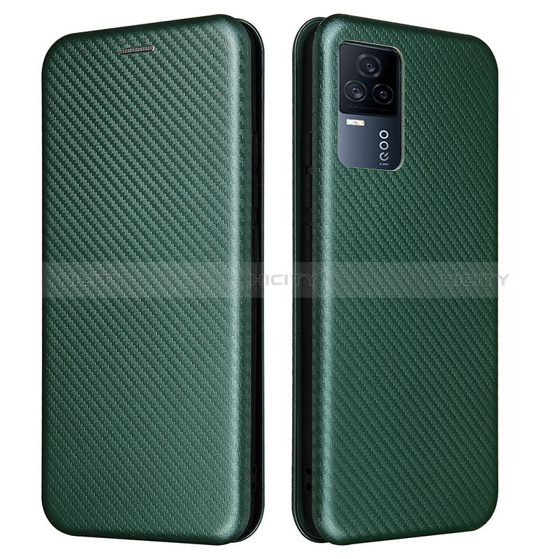 Funda de Cuero Cartera con Soporte Carcasa L02Z para Vivo iQOO 7 5G Verde