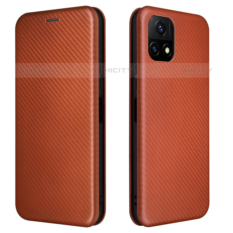 Funda de Cuero Cartera con Soporte Carcasa L02Z para Vivo iQOO U3 5G Marron