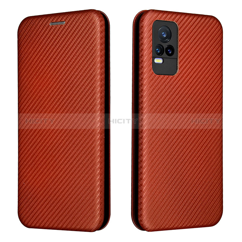 Funda de Cuero Cartera con Soporte Carcasa L02Z para Vivo V21e 4G Marron