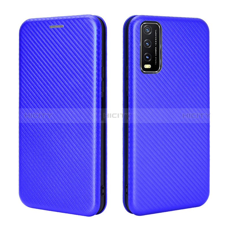 Funda de Cuero Cartera con Soporte Carcasa L02Z para Vivo Y11s Azul