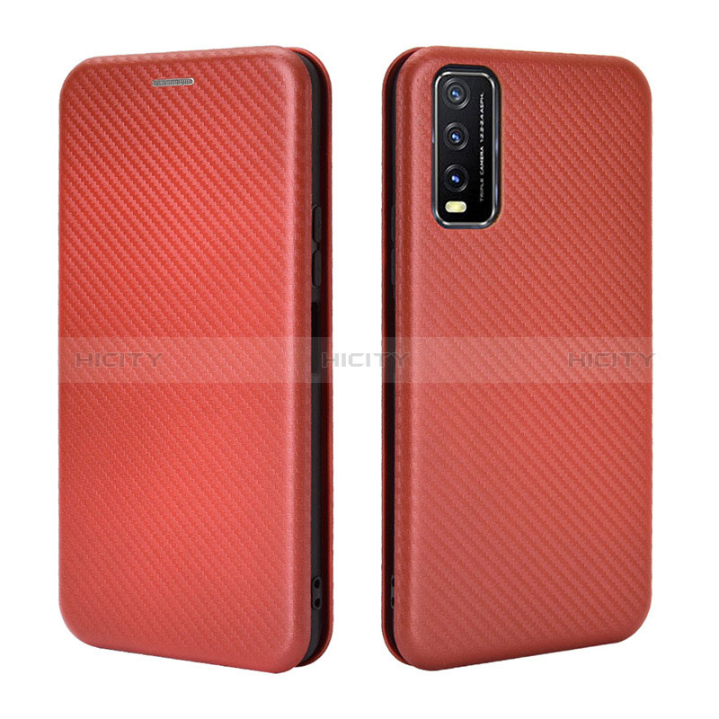 Funda de Cuero Cartera con Soporte Carcasa L02Z para Vivo Y11s Marron