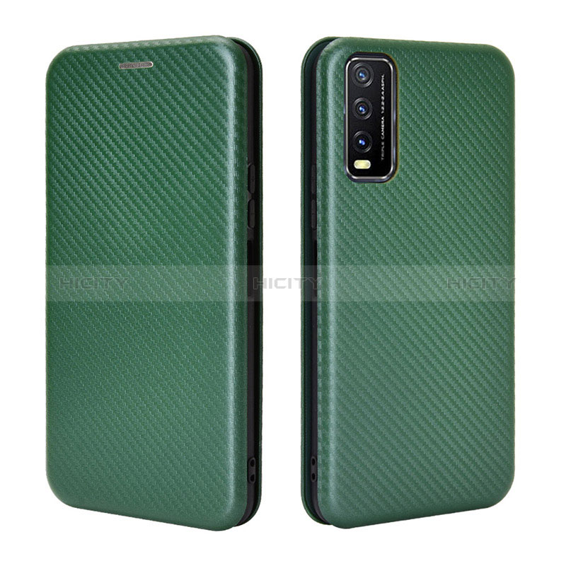 Funda de Cuero Cartera con Soporte Carcasa L02Z para Vivo Y12s (2021) Verde