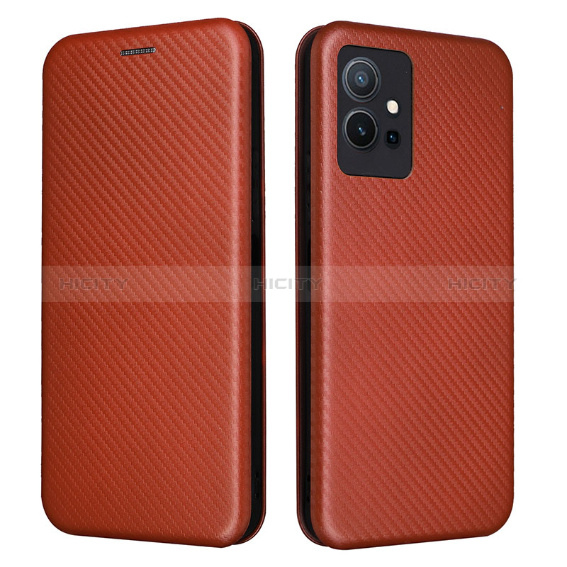 Funda de Cuero Cartera con Soporte Carcasa L02Z para Vivo Y30 5G Marron