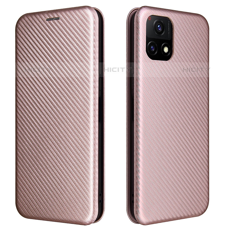 Funda de Cuero Cartera con Soporte Carcasa L02Z para Vivo Y52s 5G Oro Rosa