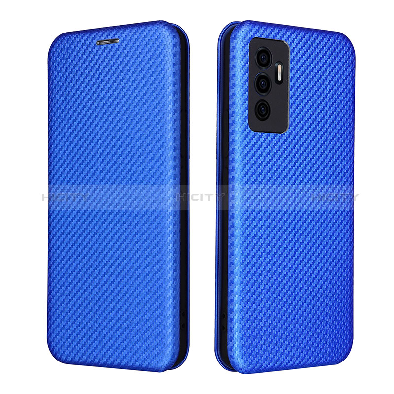 Funda de Cuero Cartera con Soporte Carcasa L02Z para Vivo Y75 4G Azul