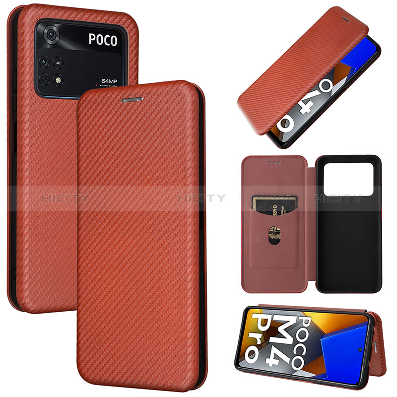 Funda de Cuero Cartera con Soporte Carcasa L02Z para Xiaomi Poco M4 Pro 4G