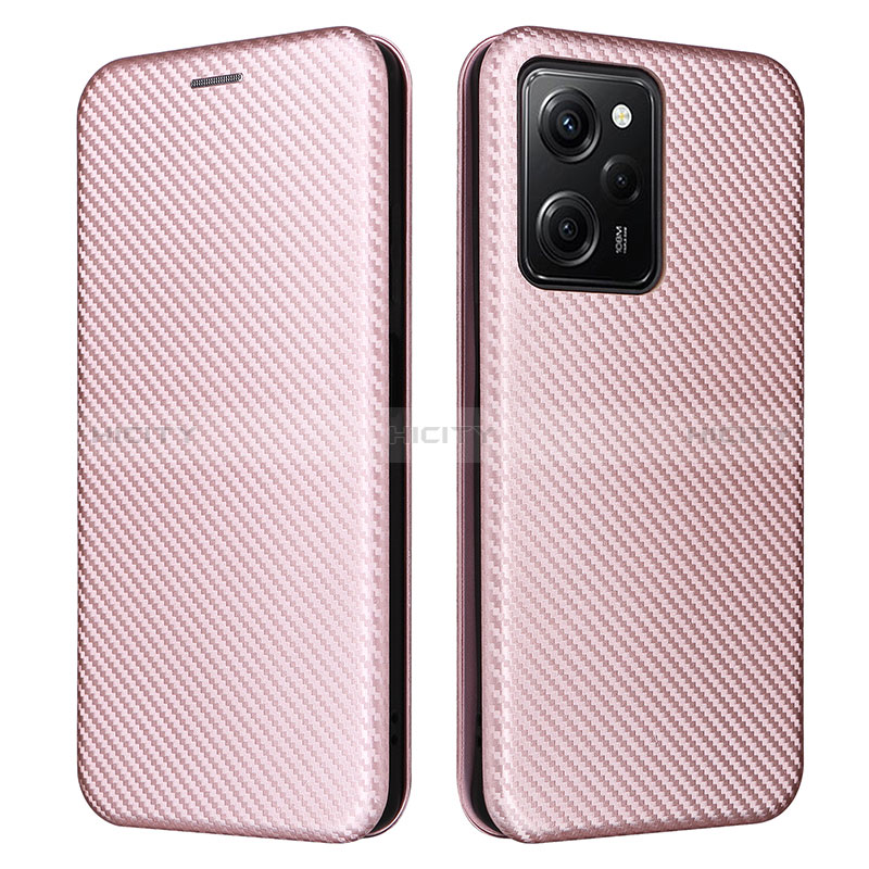 Funda de Cuero Cartera con Soporte Carcasa L02Z para Xiaomi Redmi Note 12 Pro Speed 5G Oro Rosa