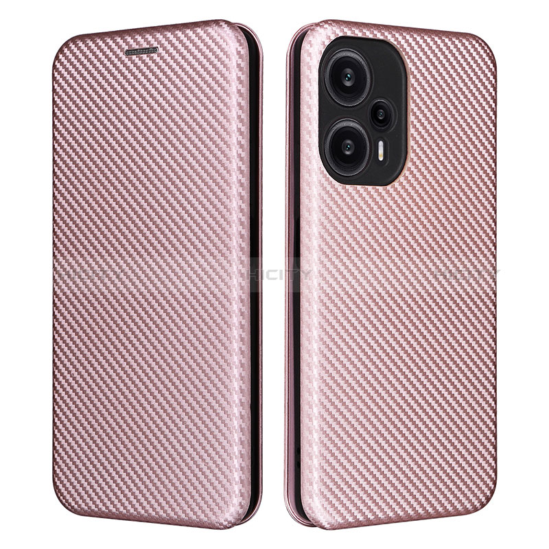 Funda de Cuero Cartera con Soporte Carcasa L02Z para Xiaomi Redmi Note 12 Turbo 5G Oro Rosa