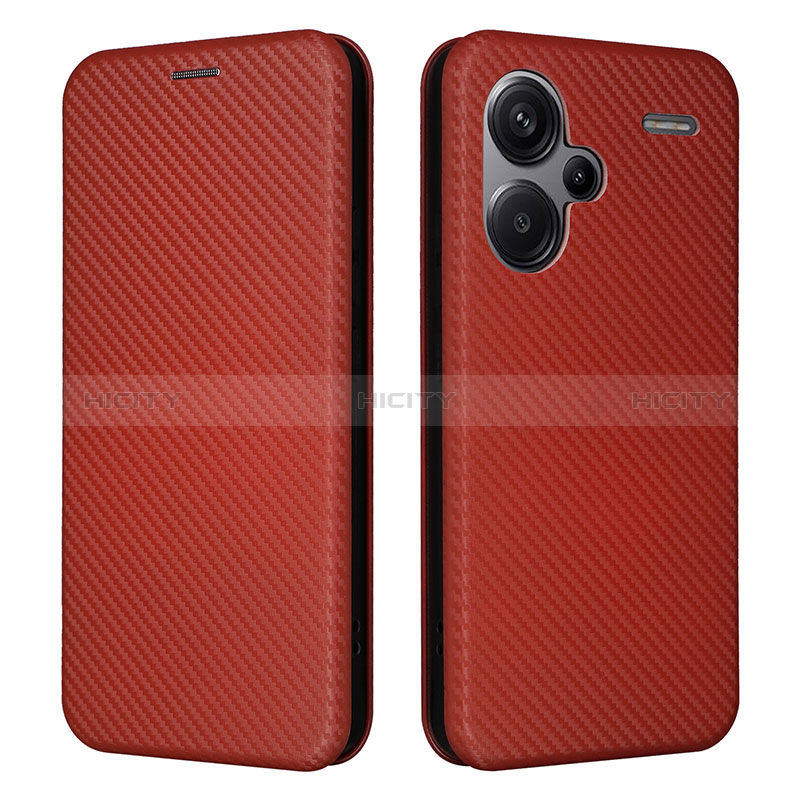 Funda de Cuero Cartera con Soporte Carcasa L02Z para Xiaomi Redmi Note 13 Pro+ Plus 5G Marron