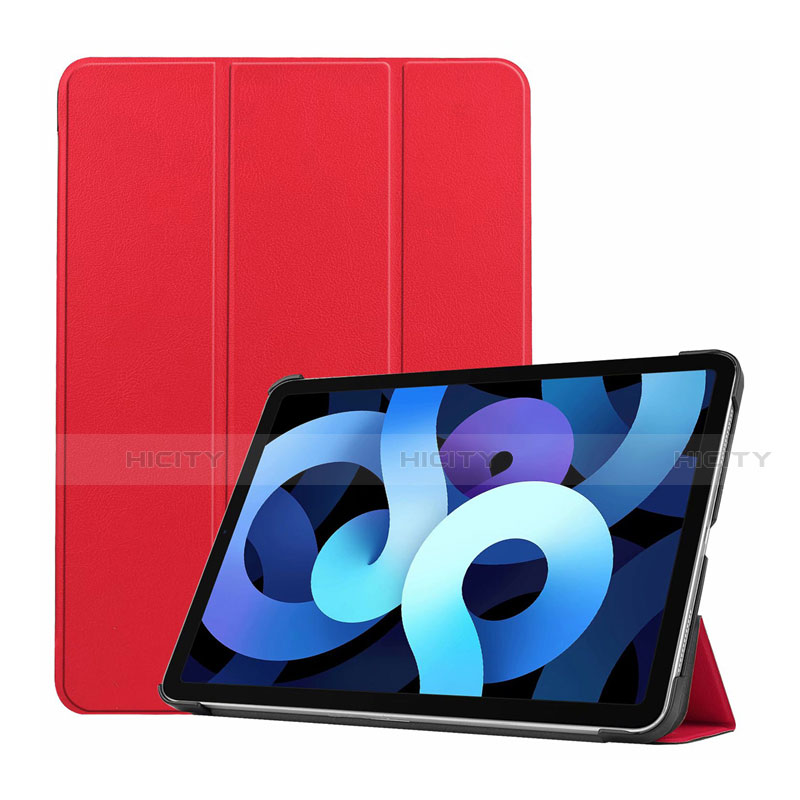 Funda de Cuero Cartera con Soporte Carcasa L03 para Apple iPad Air 5 10.9 (2022) Rojo