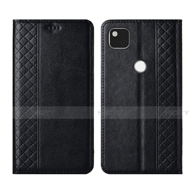 Funda de Cuero Cartera con Soporte Carcasa L03 para Google Pixel 4a Negro