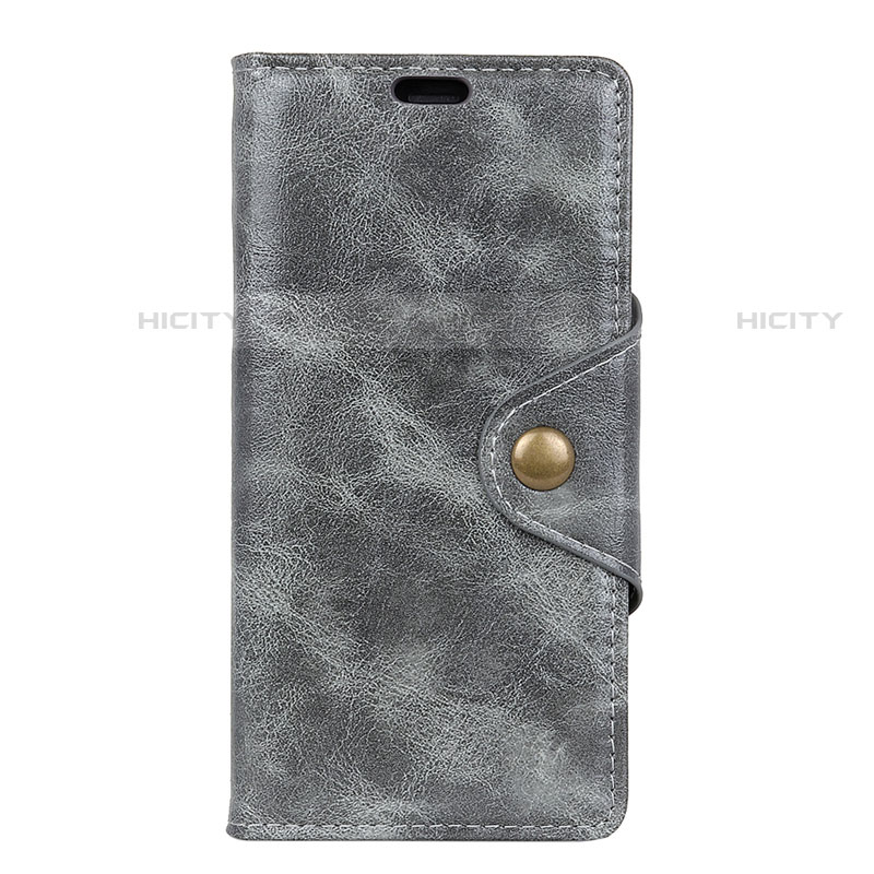 Funda de Cuero Cartera con Soporte Carcasa L03 para HTC U12 Plus Gris