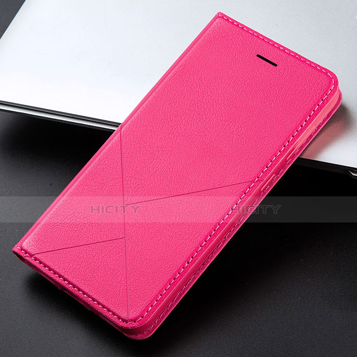 Funda de Cuero Cartera con Soporte Carcasa L03 para Huawei Honor 9X Rosa Roja