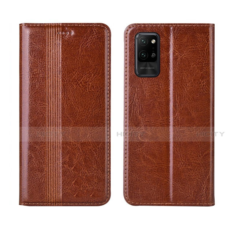 Funda de Cuero Cartera con Soporte Carcasa L03 para Huawei Honor Play4 Pro 5G Marron Claro