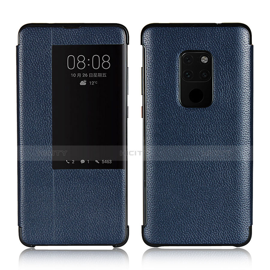 Funda de Cuero Cartera con Soporte Carcasa L03 para Huawei Mate 20 Azul