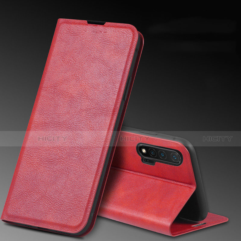 Funda de Cuero Cartera con Soporte Carcasa L03 para Huawei Nova 6 Rojo