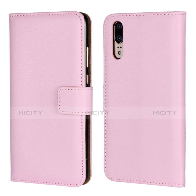 Funda de Cuero Cartera con Soporte Carcasa L03 para Huawei P20 Rosa