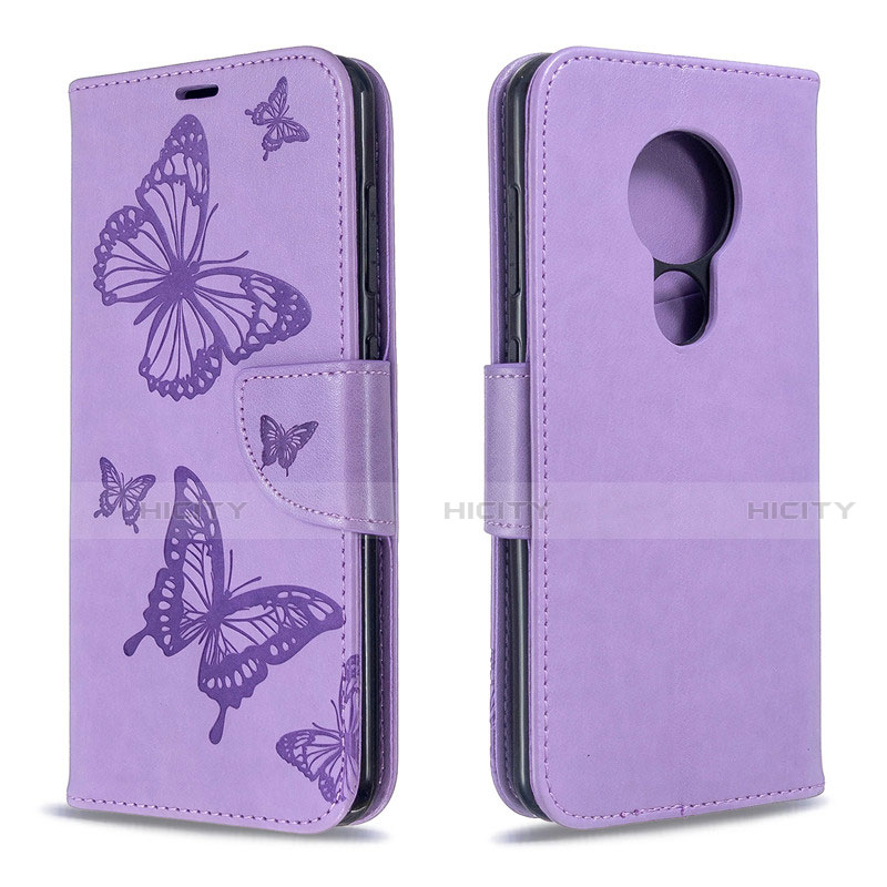 Funda de Cuero Cartera con Soporte Carcasa L03 para Nokia 6.2 Morado