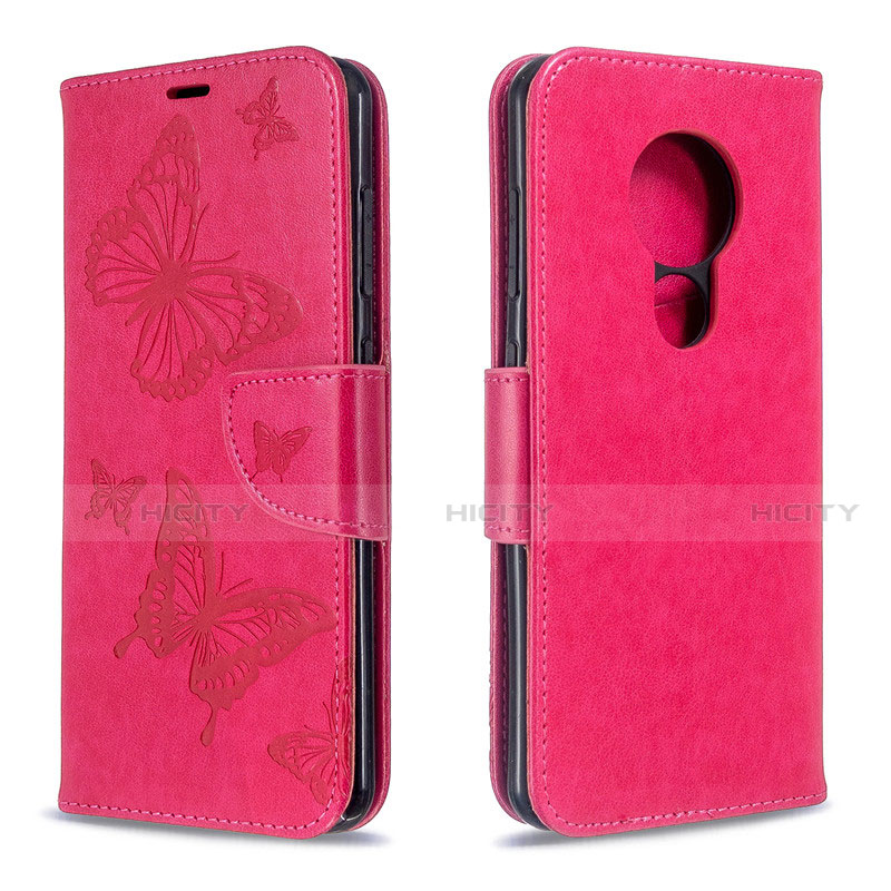 Funda de Cuero Cartera con Soporte Carcasa L03 para Nokia 6.2 Rosa Roja