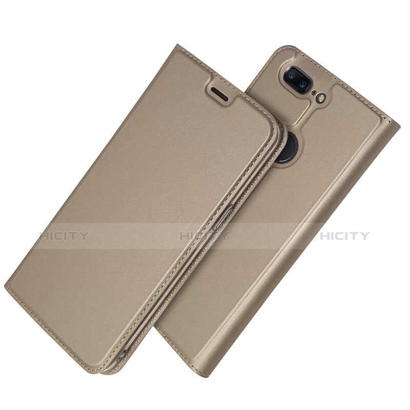 Funda de Cuero Cartera con Soporte Carcasa L03 para OnePlus 5T A5010 Oro