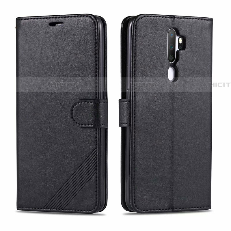 Funda de Cuero Cartera con Soporte Carcasa L03 para Oppo A11 Negro