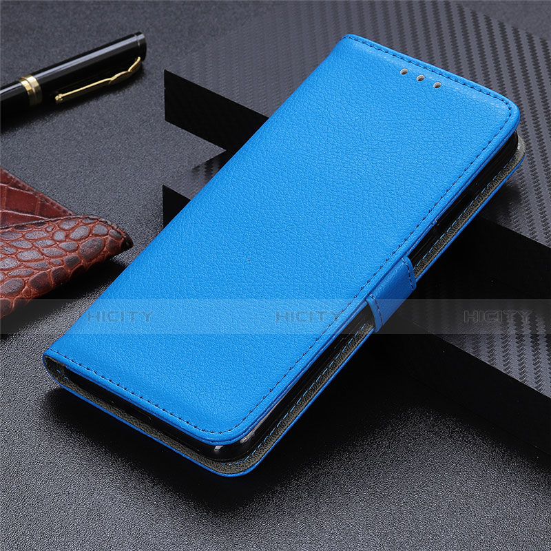 Funda de Cuero Cartera con Soporte Carcasa L03 para Oppo A32 Azul Cielo