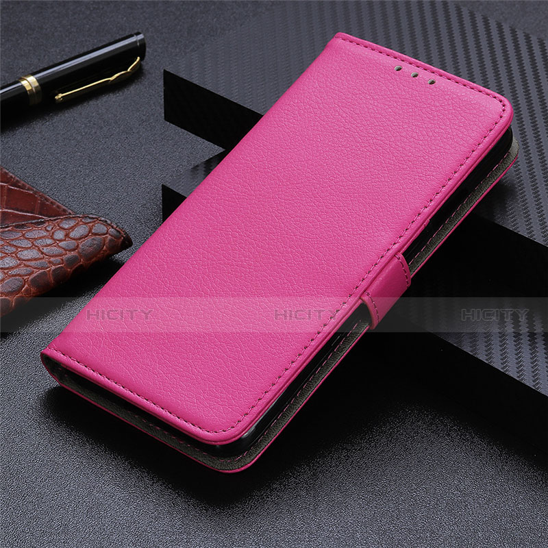 Funda de Cuero Cartera con Soporte Carcasa L03 para Oppo A32 Rosa Roja