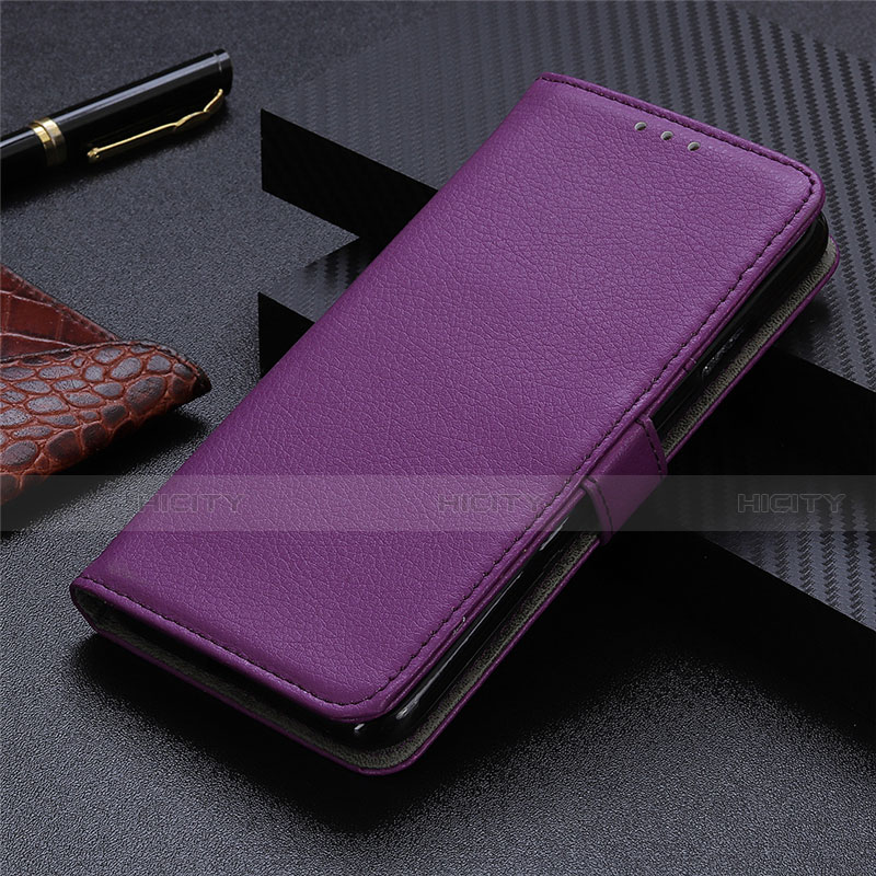 Funda de Cuero Cartera con Soporte Carcasa L03 para Oppo A53s Morado